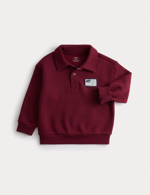 Pure Cotton Collared Rugby Sweatshirt (2-8 Yrs)