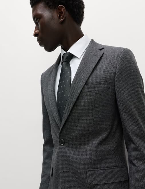 Slim Fit Puppytooth Suit Jacket