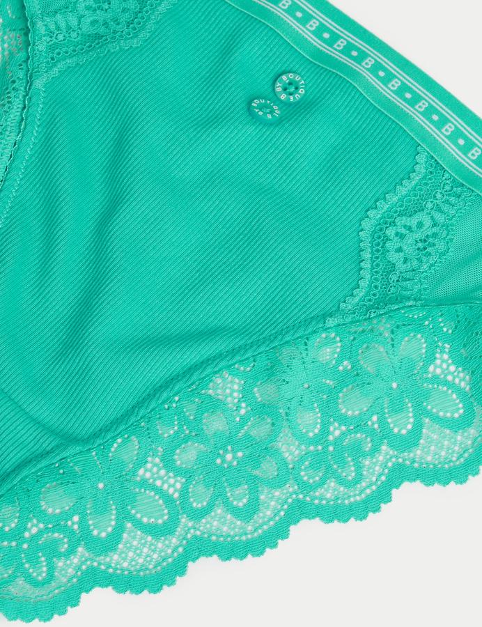 Lotta Ribbed High Waisted High Leg Knickers with Cotton