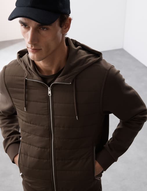Cotton Rich Zip Up Hooded Jacket with Stormwear™