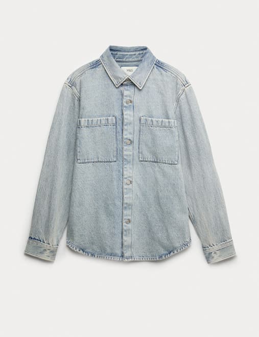 Pure Cotton Denim Overshirt