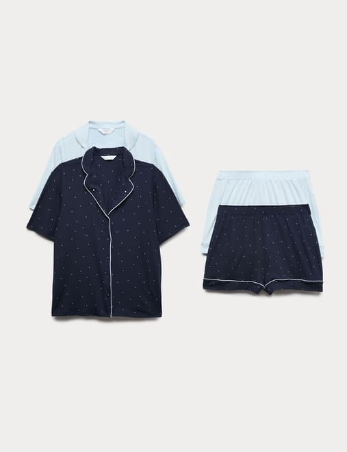 2 Pack Revere Collar Shortie Sets