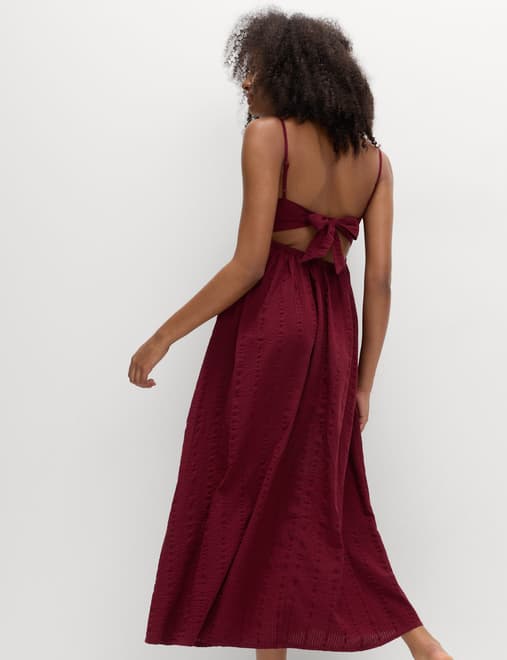 Pure Cotton Square Neck Maxi Beach Dress