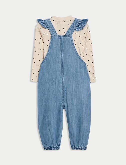 2pc Cotton Rich Dungaree Outfit (0 Mths - 3 Yrs)