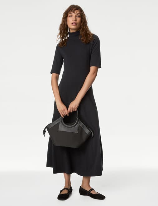 Cotton Rich Midaxi Column Dress