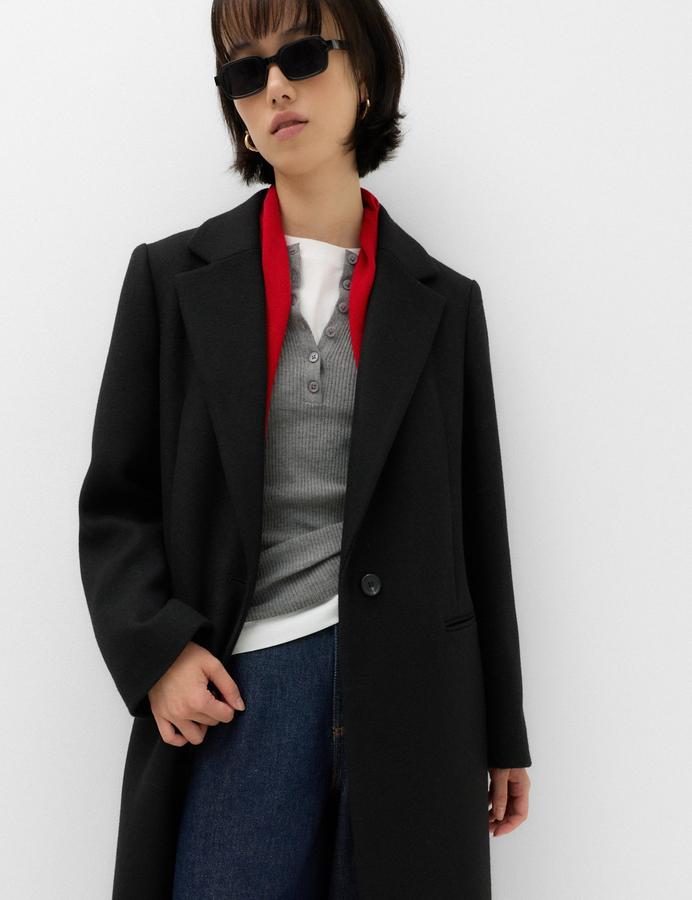 Longline Tailored Coat with Wool