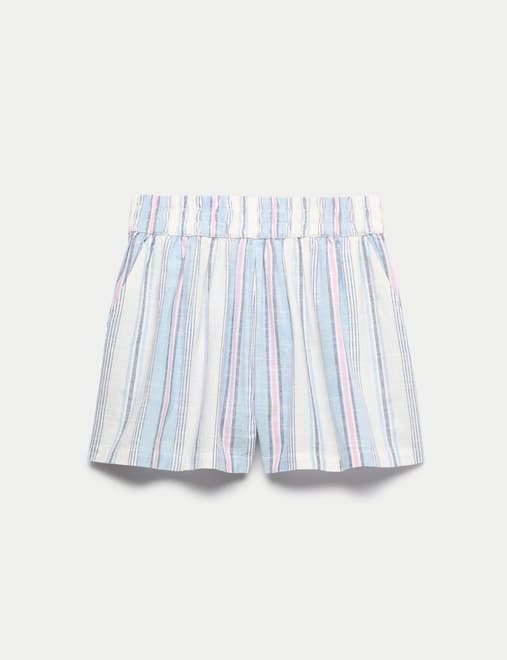 Pure Cotton Striped Shorts (6-16 Yrs)