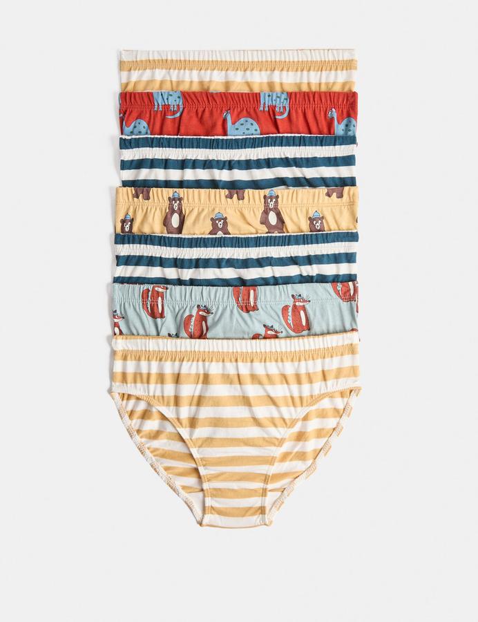 7 Pack Animal and Stripe Print Briefs (18 Mths - 10 Yrs)