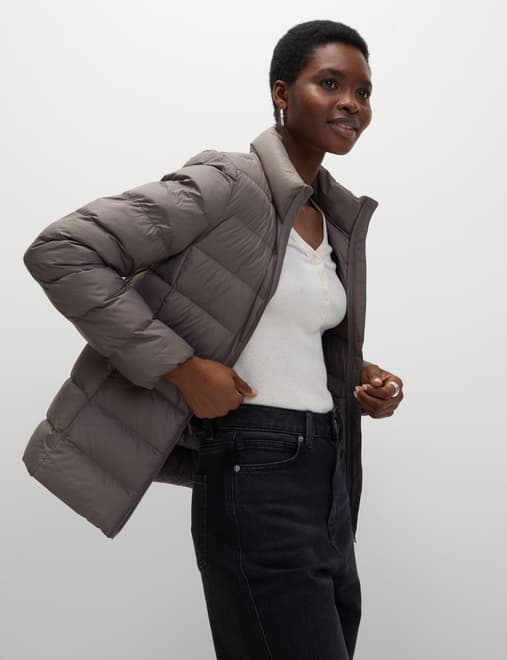Feather & Down Quilted Packaway Puffer Jacket