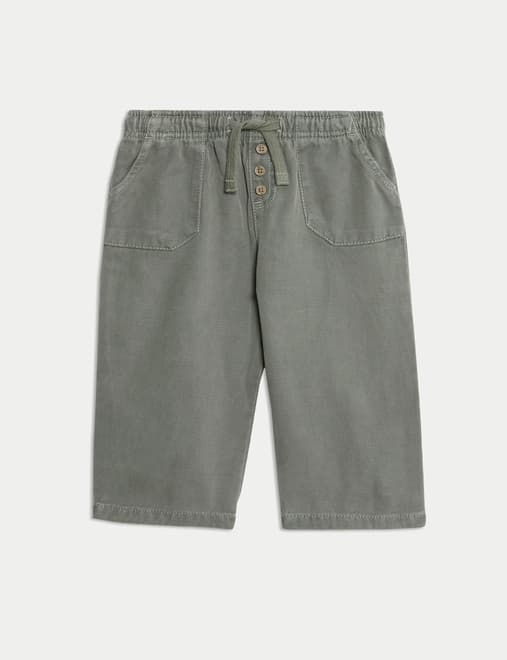 Cotton Blend Plain Trousers (0-6 Yrs)