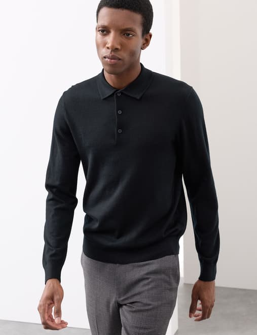Pure Extra Fine Merino Wool Polo Shirt