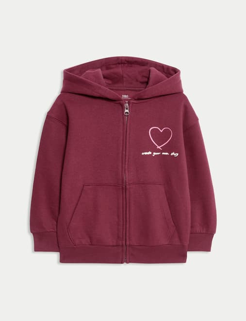 Cotton Rich Heart Graphic Hoodie (2-8 Yrs)