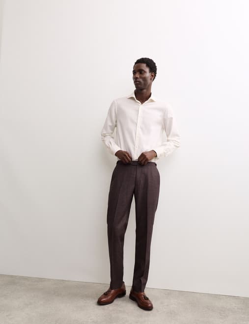 Regular Fit Luxury Pure Cotton Textured Shirt