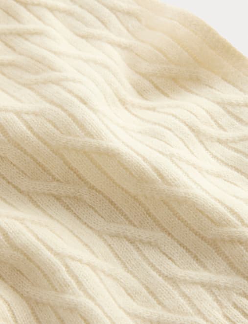 Pure Cashmere Cable Knit Scarf