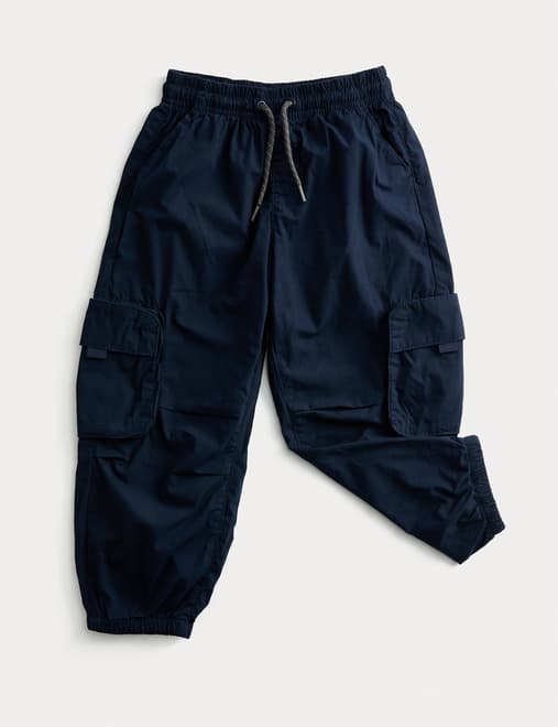Pure Cotton Lined Cargo Joggers (2-8 Yrs)