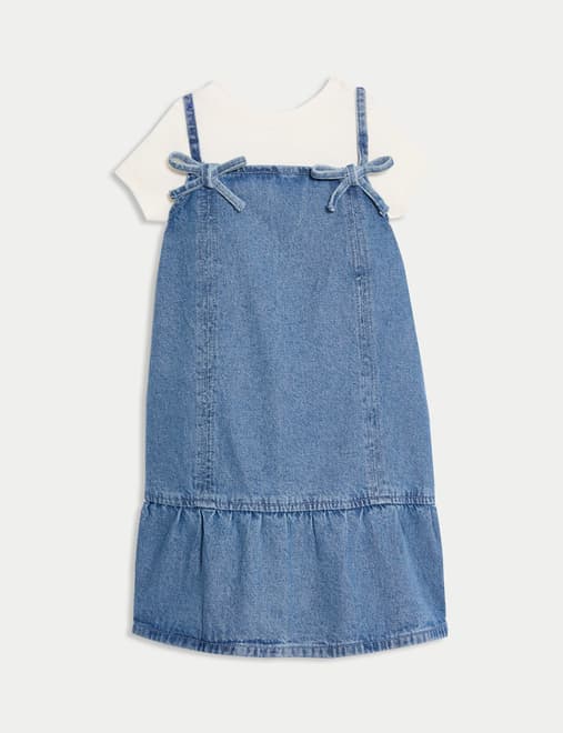 2pc Pure Cotton Pinafore Dress Outfit (2-16 Yrs)