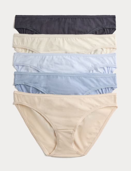 5pk Cotton Lycra® Bikini Knickers