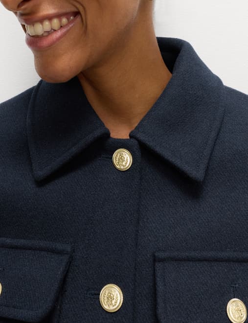 Wool Blend Utility Jacket