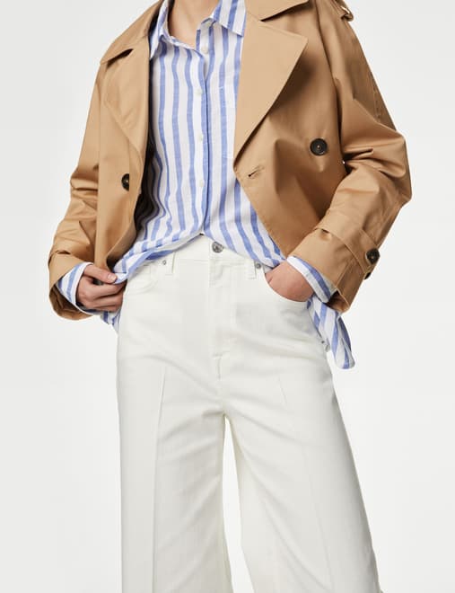 High Waisted Smart Wide Leg Jeans