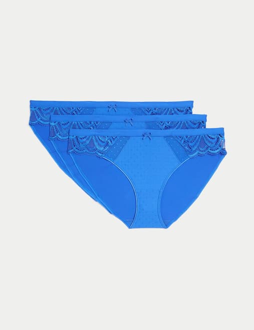 3pk Amelia Lace Bikini Knickers