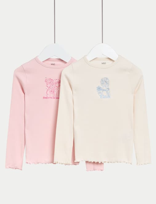2pk Cotton Rich Disney Frozen™ Tops (2-8 Yrs)