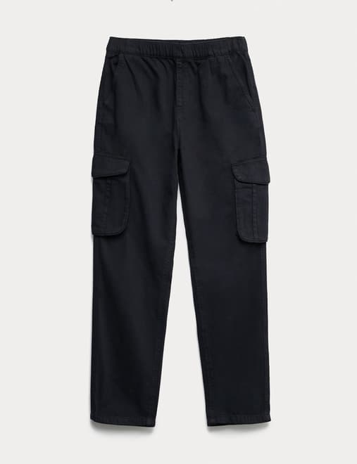 Pure Cotton Woven Cargo Trousers (6-16 Yrs)
