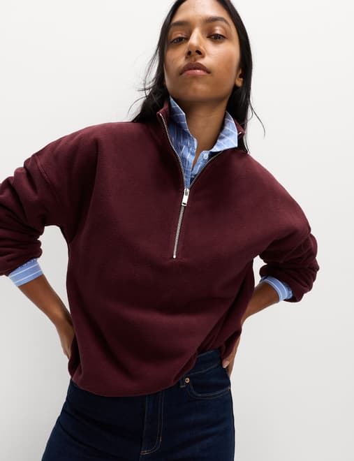 Fleece Half Zip Sweatshirt