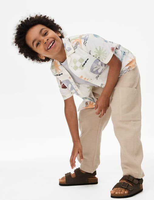 Cotton Rich Textured Trousers (1-8 Yrs)