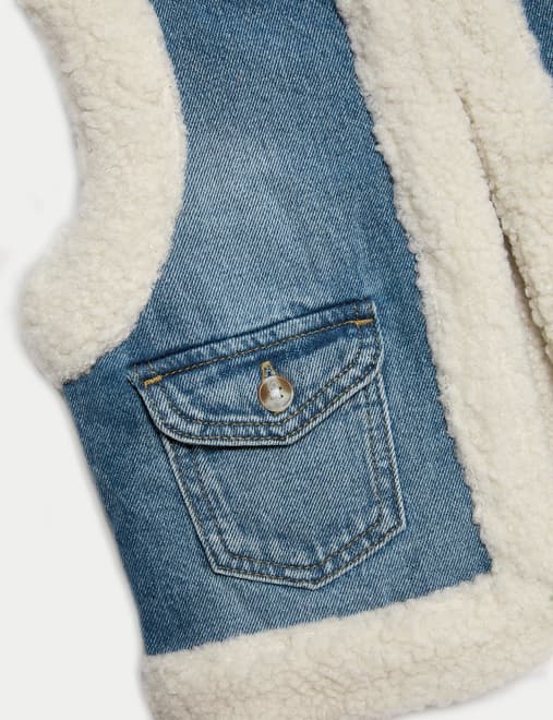 Denim Borg Gilet (2-8 Yrs)