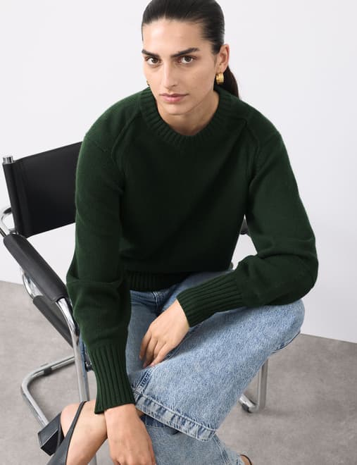 Merino Wool Rich Relaxed Jumper With Cashmere