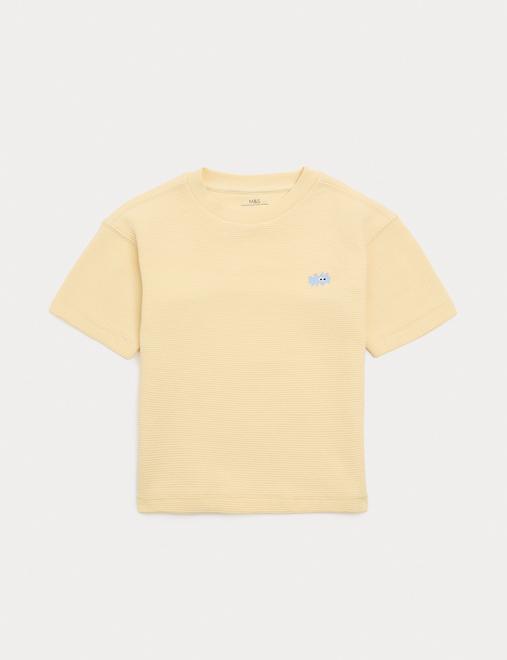 Pure Cotton Ribbed T-Shirt (2-8 Yrs)