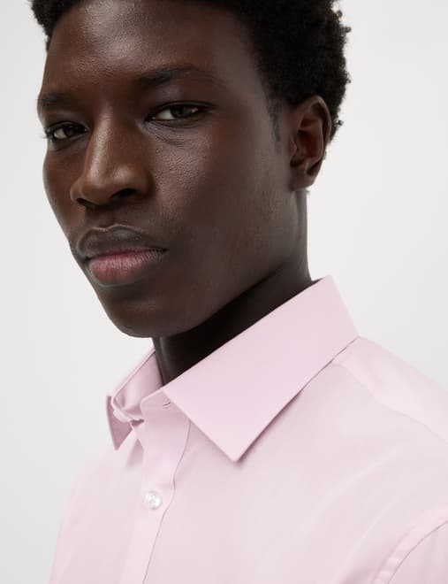 Slim Fit Easy Iron Cotton Blend Shirt