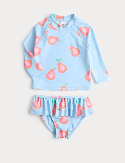 2 Piece Guava Long Sleeve Swim Set (2-8 Yrs)
