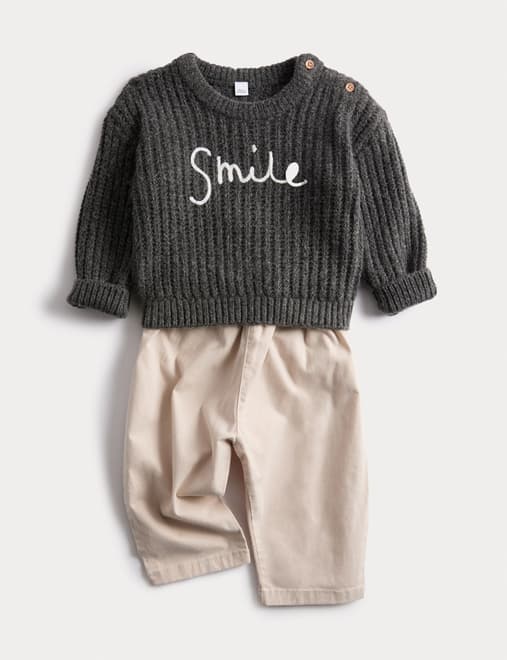 2pc Slogan Jumper & Trousers Outfit (0-6 Yrs)