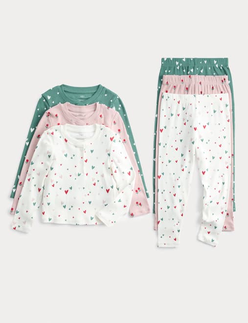 3pk Cotton Rich Ditsy Print Pyjama Sets (12 Mths-8 Yrs)