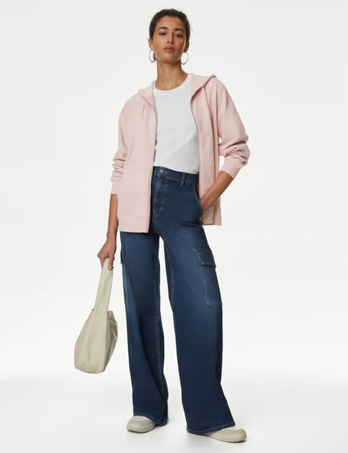 Pure Cotton Zip Up Hoodie