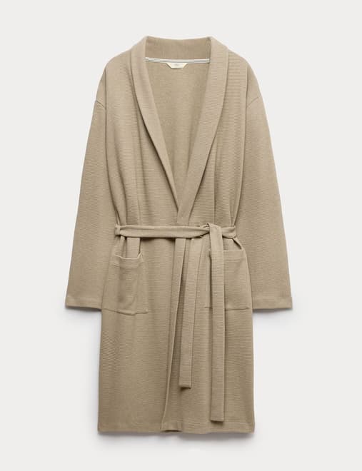 Pure Cotton Waffle Lightweight Dressing Gown