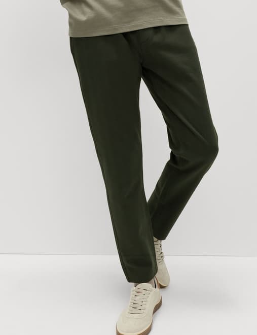 Cotton Rich Herringbone Joggers