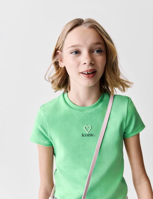 Cotton Rich Fitted Slogan T-Shirt (2-16 Yrs)