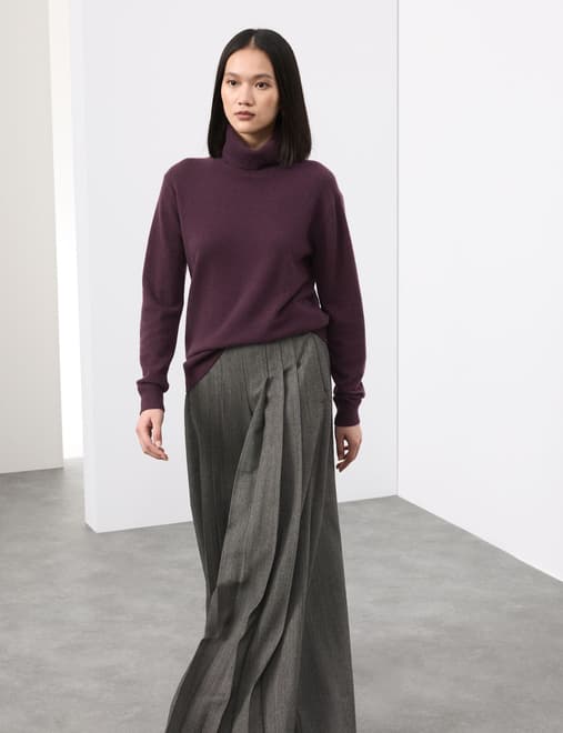 Pure Cashmere Roll Neck Jumper