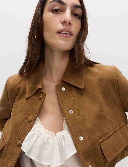 Suedette Trucker Jacket