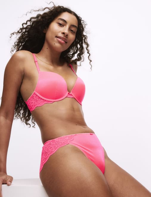 Hanna Glossie Wired Push-Up Plunge Bra (A-E)