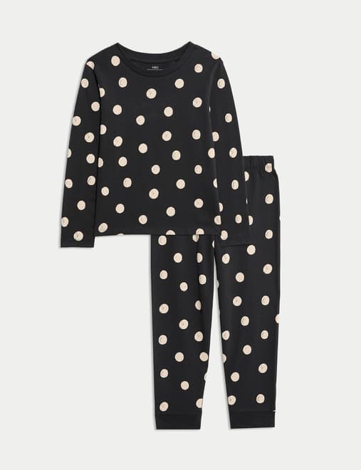Pure Cotton Polka Dot Pyjamas (1-16 Yrs)