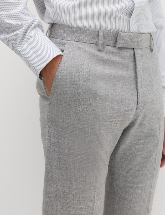Regular Fit Textured Stretch Suit Trousers