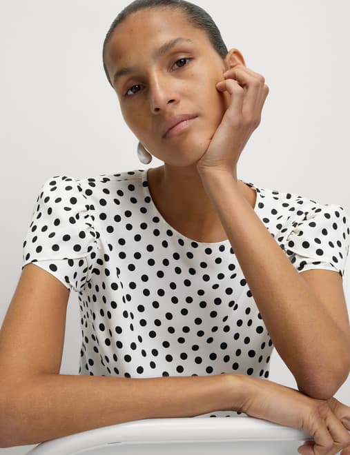 Printed Puff Sleeve Top