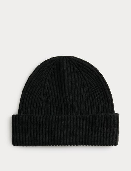 Ribbed Knitted Beanie Hat