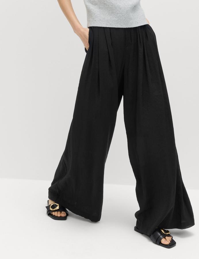 Pleat Front Palazzo Trousers