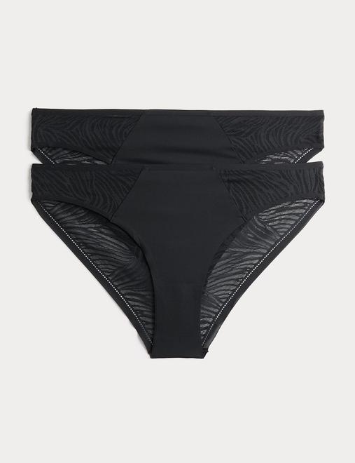 2 Pack Body Lace Brazilian Knickers