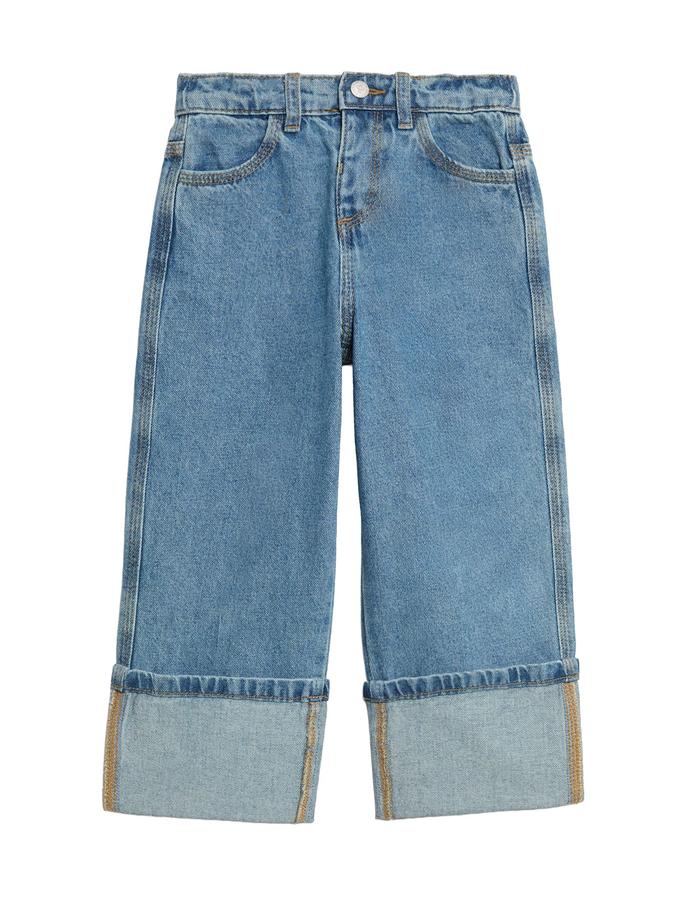 Pure Cotton Denim Turn Up Jeans (2-10 Yrs)