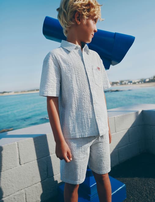 Pure Cotton Striped Shorts (6-16 Yrs)